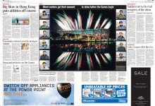 The Age newspaper: Silent workers get their moment to shine before the games begin